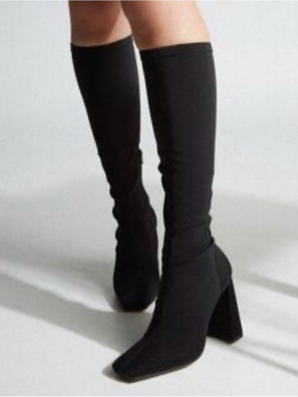 Tony Bianco Black Over-the-Knee Stretch Sock Boots